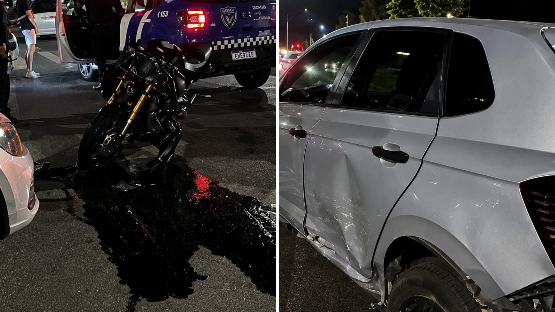 Acidente em cruzamento da Avenida dos Bandeirantes deixa motociclista ferido em São Roque